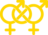 Ein neues Symbol - Genderzeichen gehalten